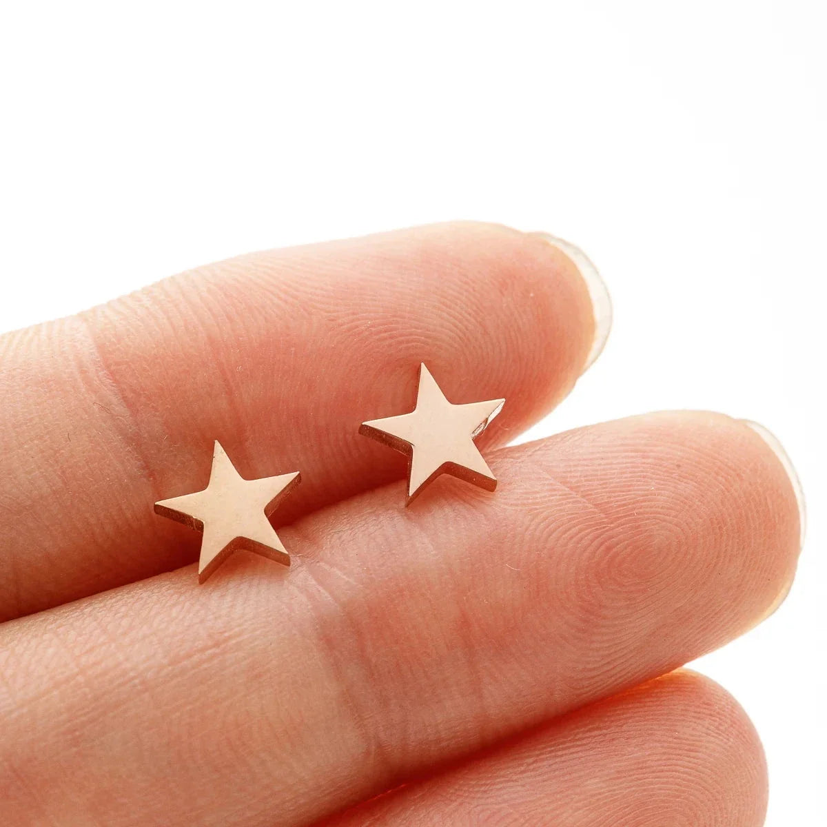 Lightweight Star Stud Earrings rose gold