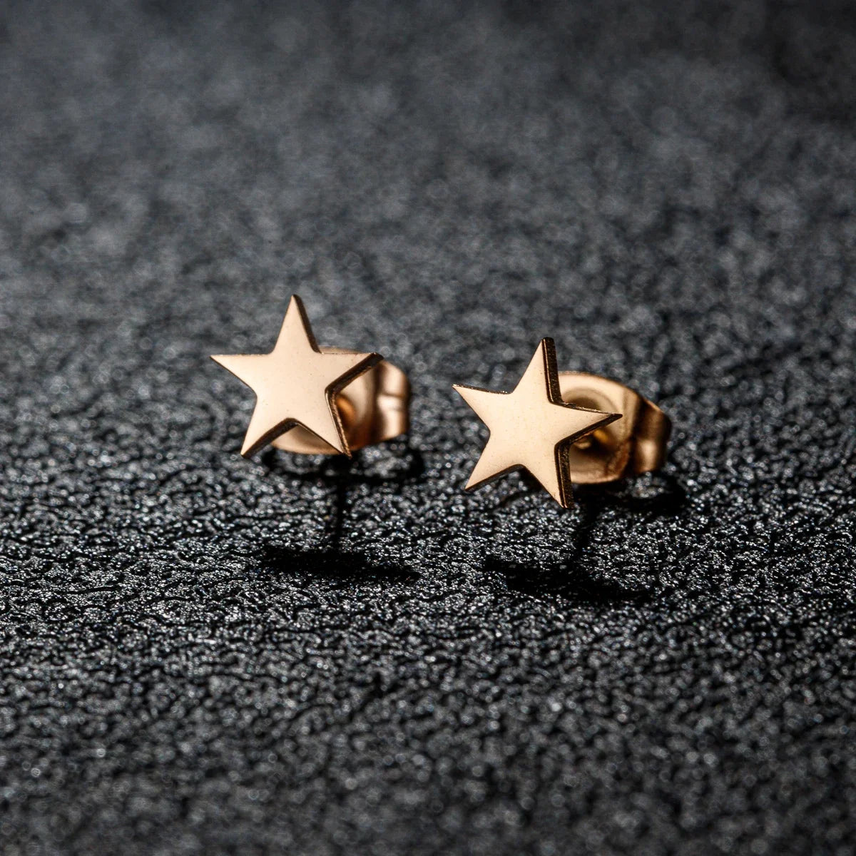 Lightweight Star Stud Earrings rose gold