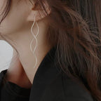 Long Earrings in Silver or Silver Gold