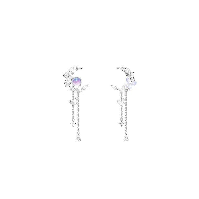 Moon and Butterflies Earrings