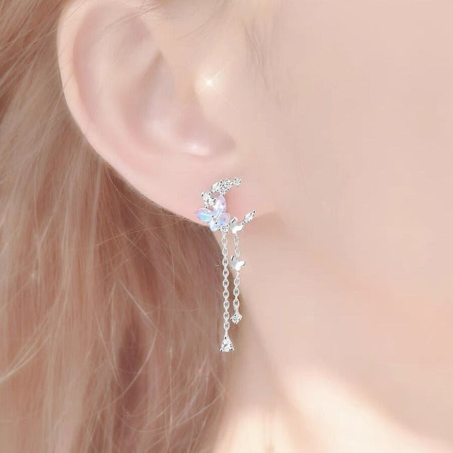 Moon and Butterflies Earrings