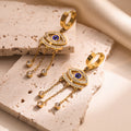 Long Blue Evil Eye Earrings