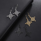 Witch’s Knot Protection Drop Earrings for Women, Wiccan, black