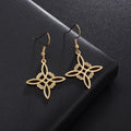 Witch’s Knot Protection Drop Earrings for Women, Wiccan, gold