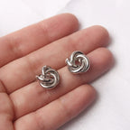 Twisted Knot Earrings Silver