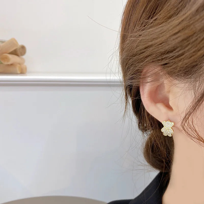 Bear Earrings with Gemstone