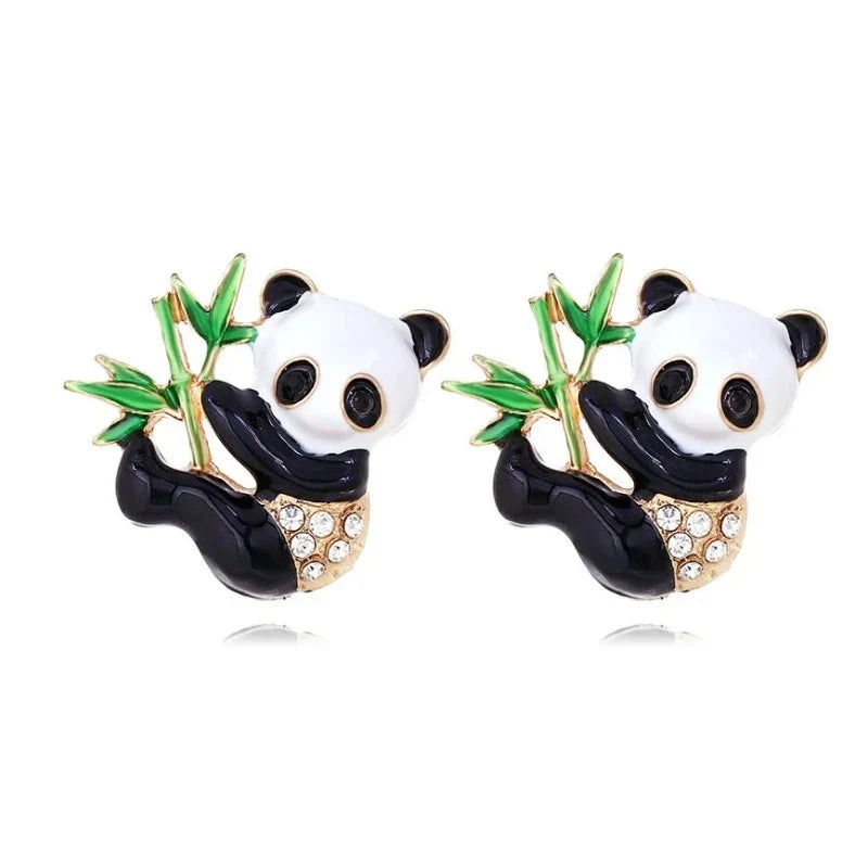 Bamboo Panda Earrings