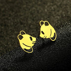 Panda Stud Earrings Gold