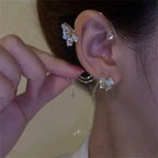 Butterfly earrings with zircons