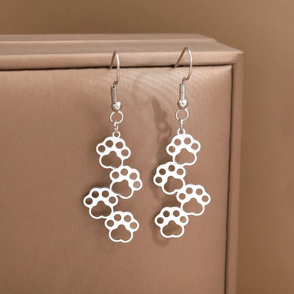Silver Paw Earrings
