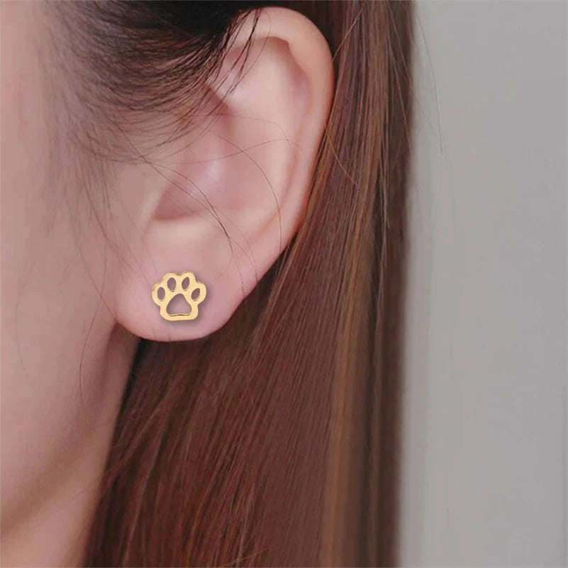 Gold Paw Earrings