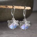 Butterfly and Moonstone Drop Earrings