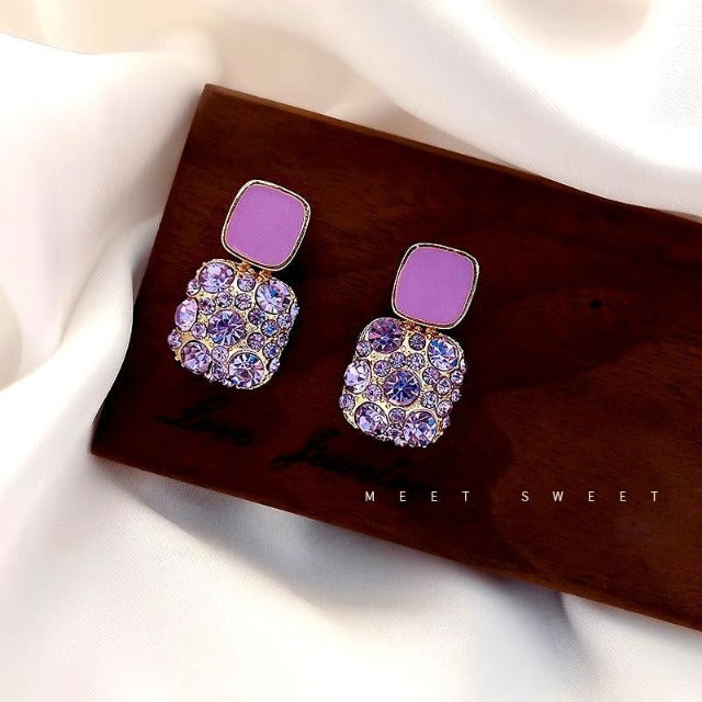 Amethyst Drop Earrings for Women