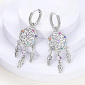 Dreamcatcher Dangle Earrings with Zircon