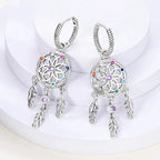 Dreamcatcher Dangle Earrings with Zircon