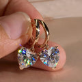 Dangling Earrings with Zircon Heart