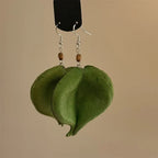 Colorful Green Leaf Dangle Earrings
