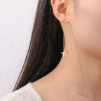 Chai Jewish life symbol drop earrings in gold