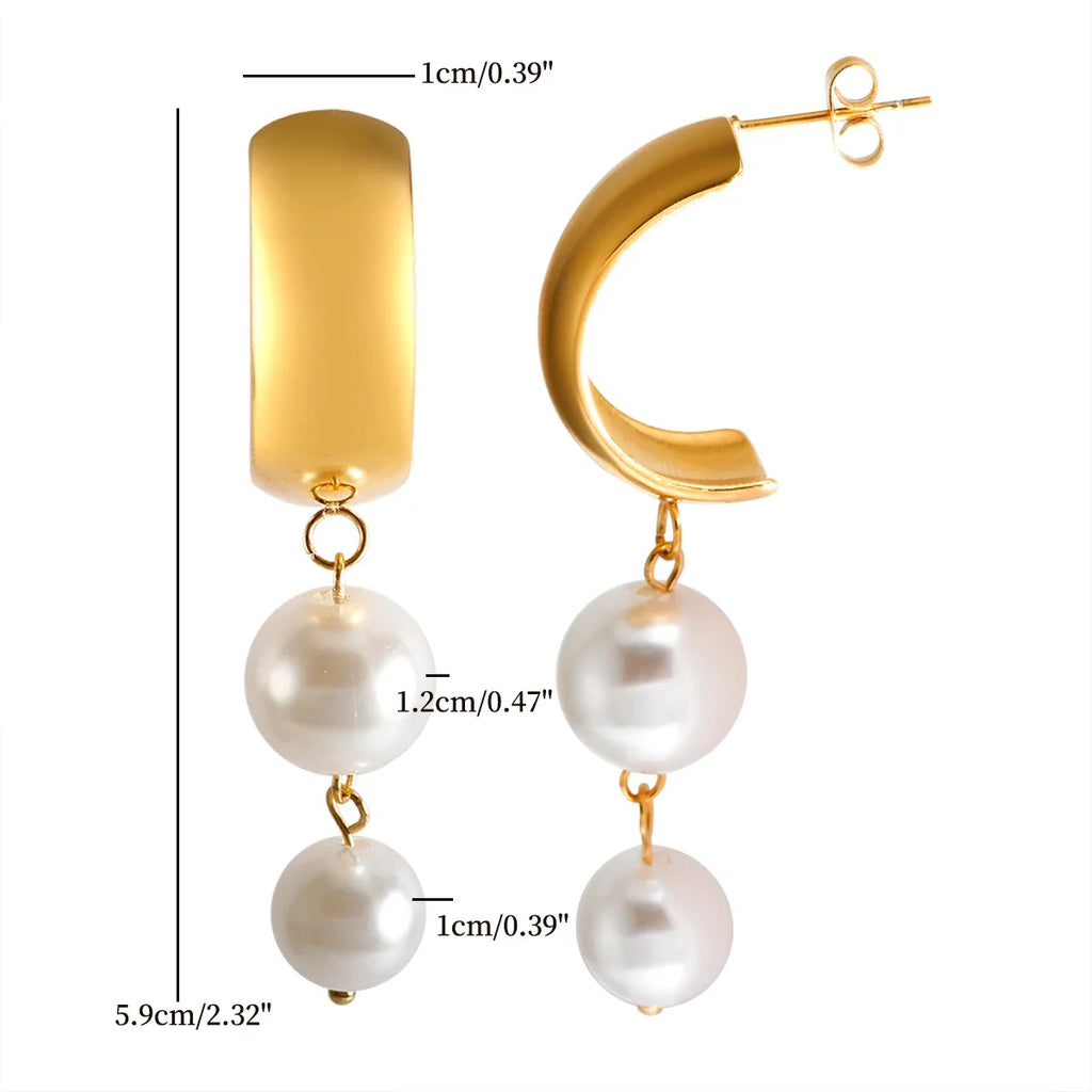 Drop Earrings with Pearls