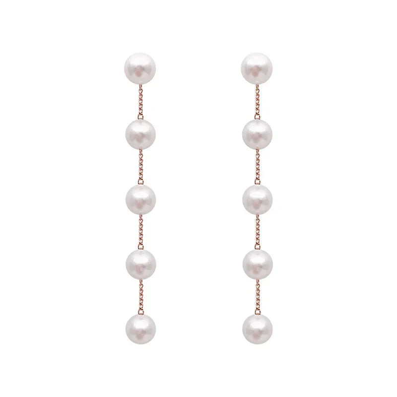 White Pearl Drop Earrings