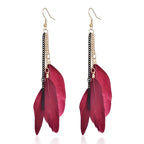 Dangling Earrings with Colorful Feathers 5