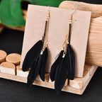 Dangling Earrings with Colorful Feathers 2