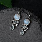Dangle Earrings with Moonstone Zircon