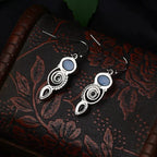 Dangle Earrings with Moonstone Zircon