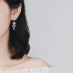 Dangle Earrings with Moonstone Zircon