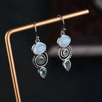 Dangle Earrings with Moonstone Zircon