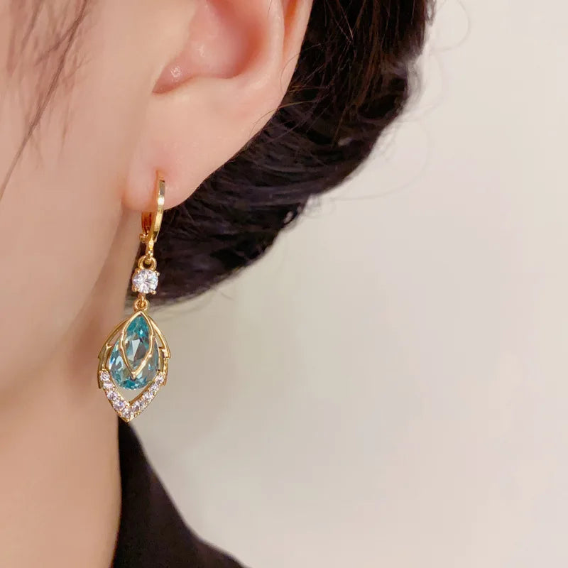 Sky blue dangling earrings