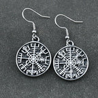 Viking Vegvisir Compass Dangle Earrings