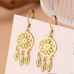 Dreamcatcher Drop Earrings Gold