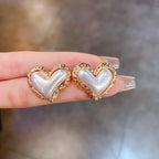 Women's Heart Drop Earrings Gold