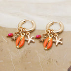 Cowrie Shell Drop Earrings 