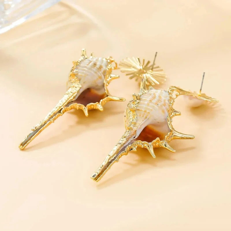 Conch Shell Dangle Earrings