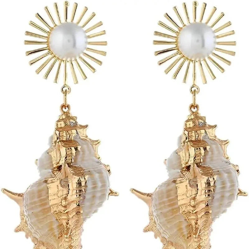Conch Shell Dangle Earrings