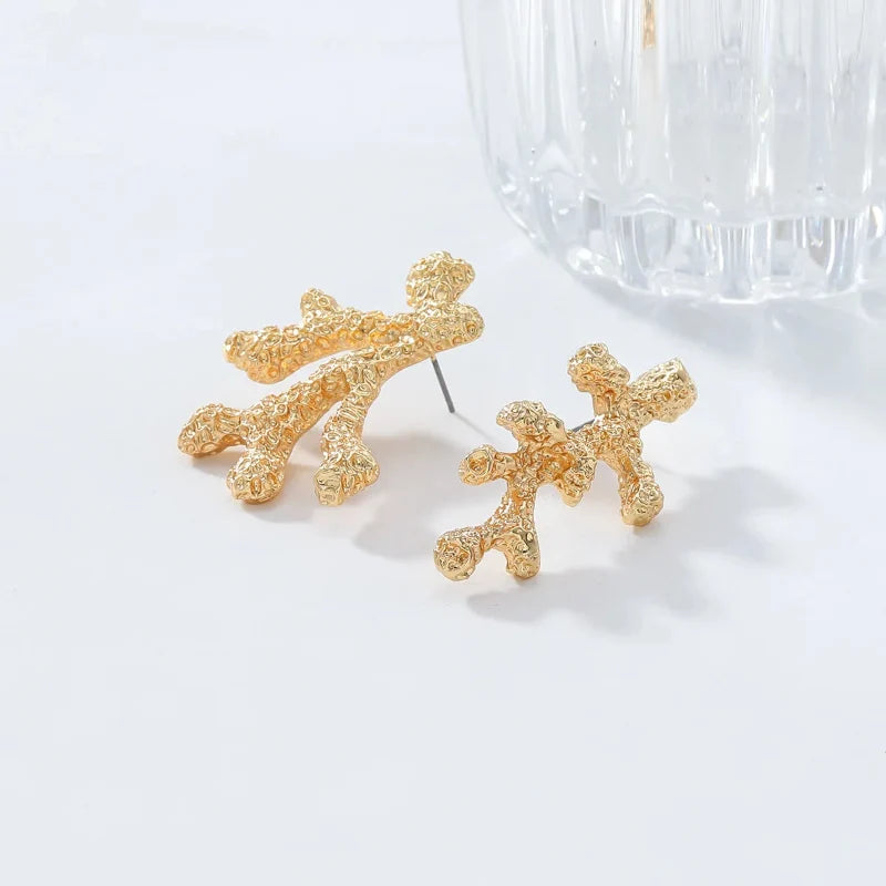 Coral Drop Earrings in Gold or Silver
