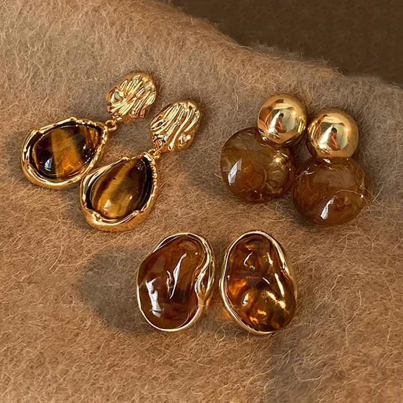 Tiger's Eye Protective Drop Earrings