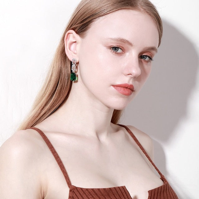 Emerald Drop Earrings for Women