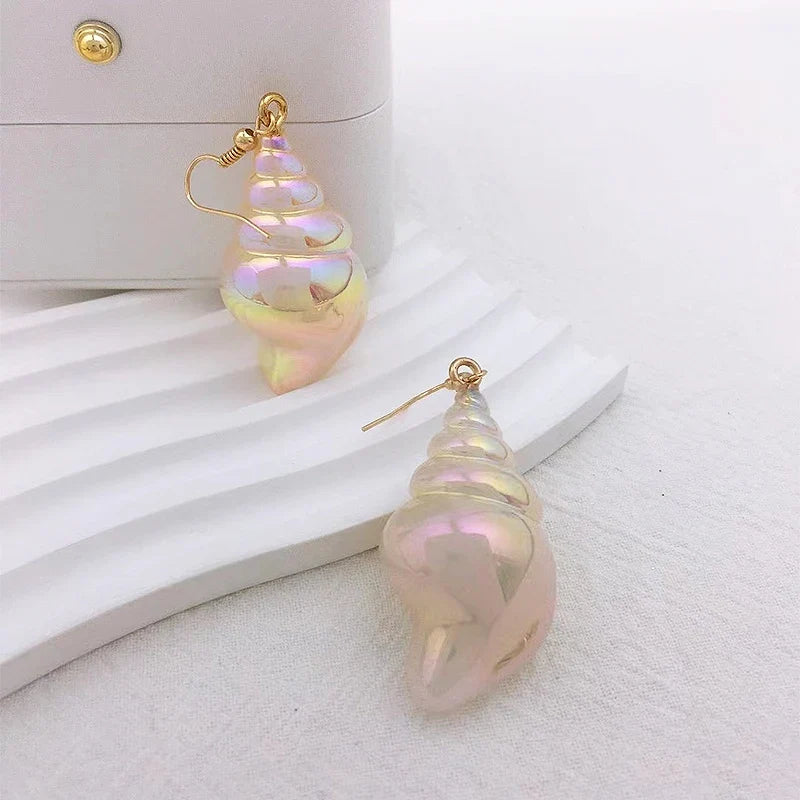 Shell Snail Mother-of-Pearl Drop Earrings