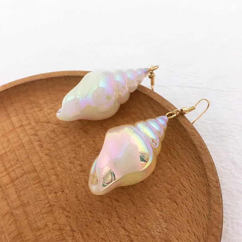 Shell Snail Mother-of-Pearl Drop Earrings