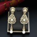 Ethnic Oriental White Dangle Earrings