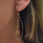 Ethnic Oval Drop Earrings