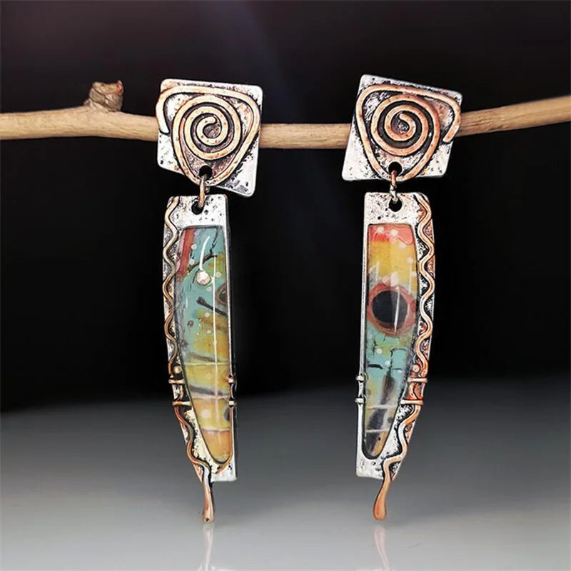 Ethnic Tribal Dangle Earrings