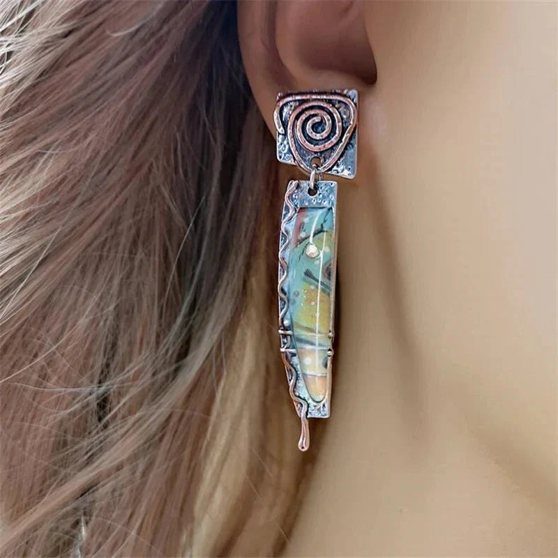 Ethnic Tribal Dangle Earrings