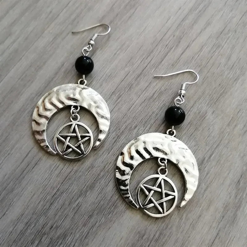 Gothic-Style Star of David Dangle Earrings
