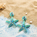 Starfish and Shell Drop Earrings