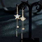 Star and Planet Drop Earrings