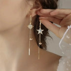 Star and Planet Drop Earrings